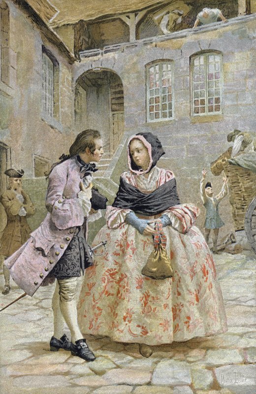 Első találkozás Chevalier des Grieux és Manon között alkotó: Maurice Leloir