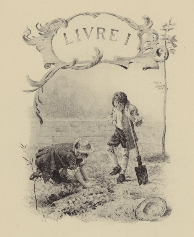 Illusztráció Jean-Jacques Rousseau vallomásai I. könyvéhez alkotó: Maurice Leloir