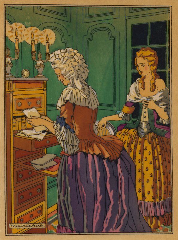 Illusztráció a Les Liaisons Dangereuses-hez, Choderlos De Laclos (színes litó) alkotó: Maurice Berty
