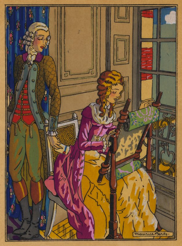 Illusztráció a Les Liaisons Dangereuses-hez, Choderlos De Laclos (színes litó) alkotó: Maurice Berty