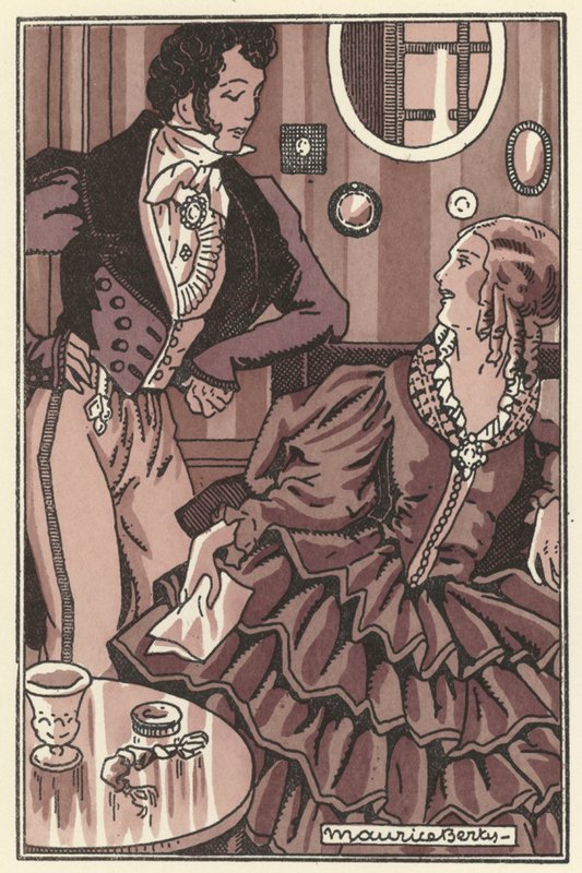 Illusztráció a Scenes de la Vie de Boheme-hez, Henri Murger (litho) alkotó: Maurice Berty
