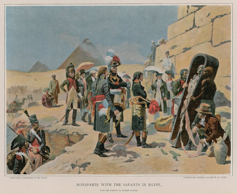 Bonaparte a tudósokkal Egyiptomban alkotó: Maurice Henri Orange