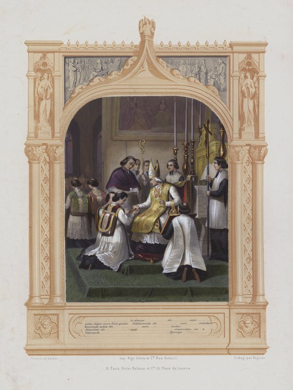 Belépő a szent rendbe (akvatinta) alkotó: Maurice Leloir