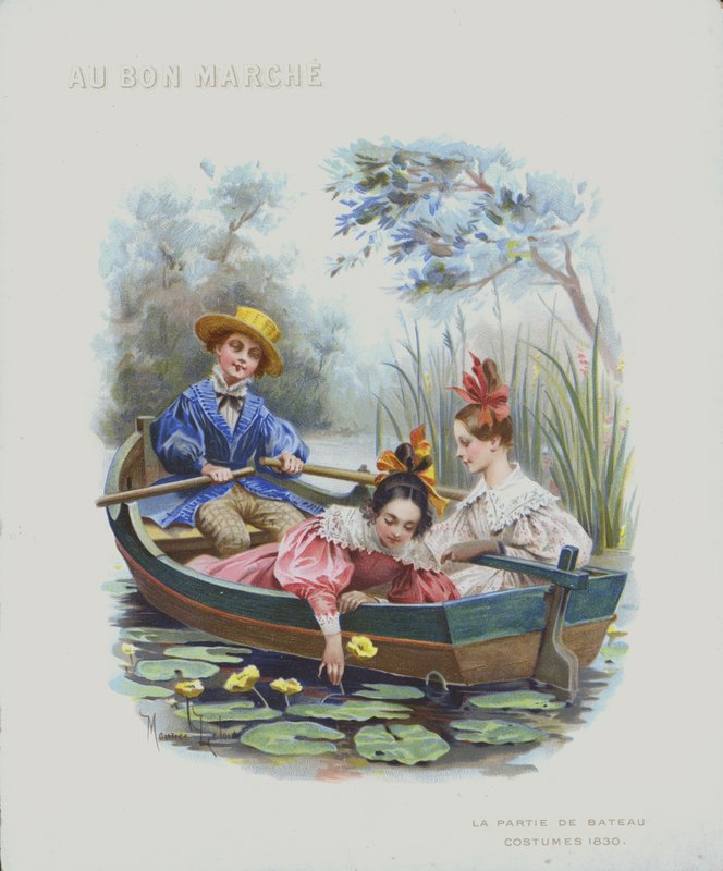 Csónakázás, 1830-as jelmezek (chromolitho) alkotó: Maurice Leloir