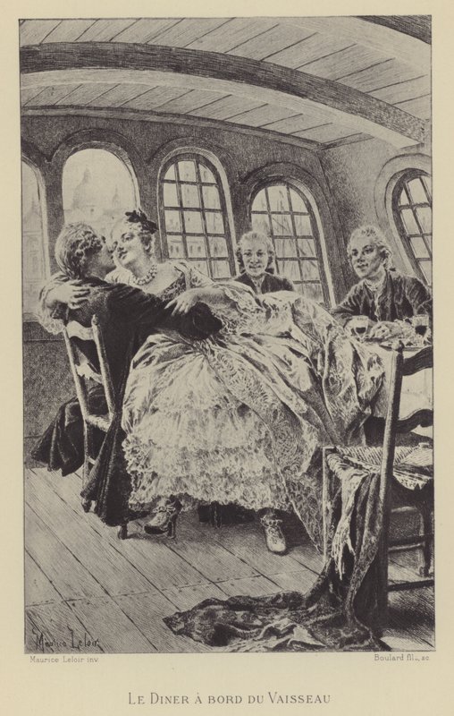 Vacsora a hajó fedélzetén (mélynyomással) alkotó: Maurice Leloir