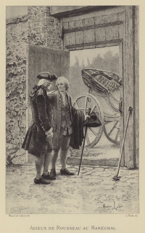 Rousseau búcsúja a marsalltól (mélynyomás) alkotó: Maurice Leloir
