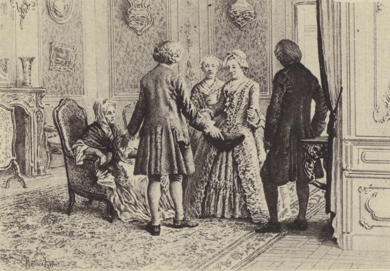 Illusztráció Jean-Jacques Rousseau vallomásai XI. könyvéhez (metszet) alkotó: Maurice Leloir