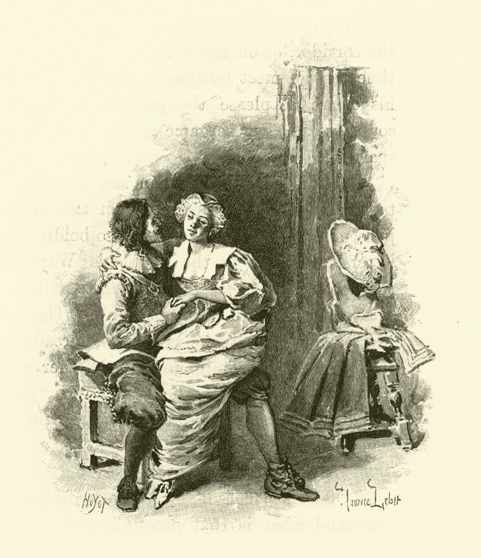 Illusztráció a három testőrhöz (metszet) alkotó: Maurice Leloir