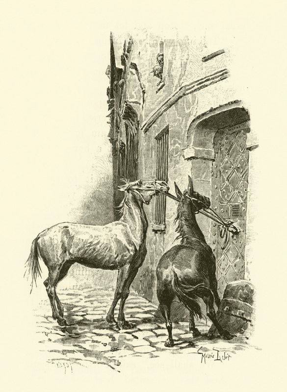 Illusztráció a három testőrhöz (metszet) alkotó: Maurice Leloir