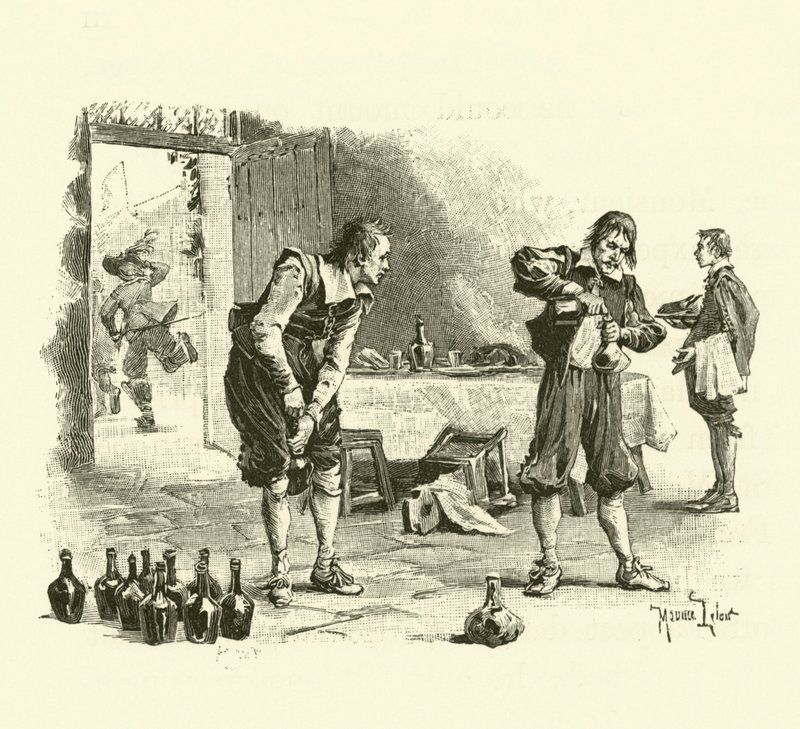 Illusztráció a három testőrhöz (metszet) alkotó: Maurice Leloir