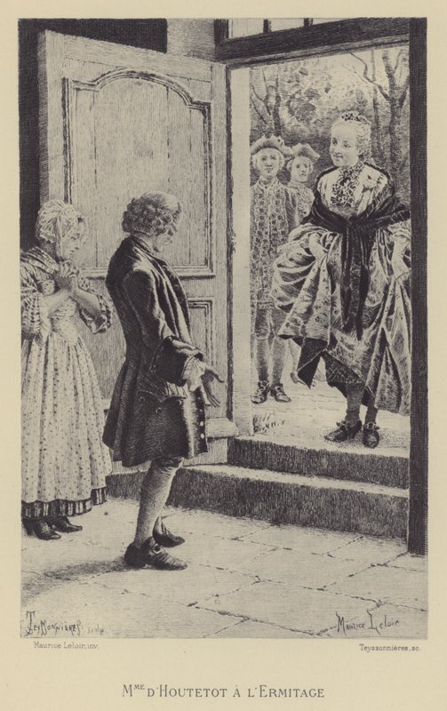 Madame de Houtetout az Ermitázsban (metszet) alkotó: Maurice Leloir