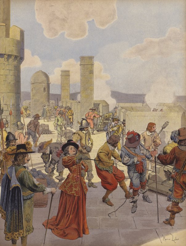 Mlle de Montpensier, a Bastille-nál, ágyúlövést vezényel XIV. Lajos király seregére alkotó: Maurice Leloir