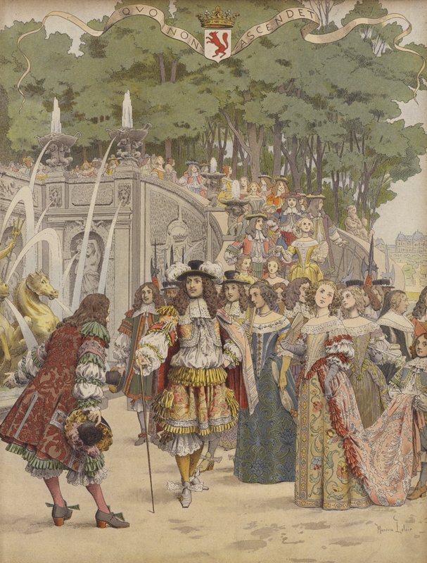 Nicolas Fouquet fogadja XIV. Lajos királyt Vaux-ban alkotó: Maurice Leloir