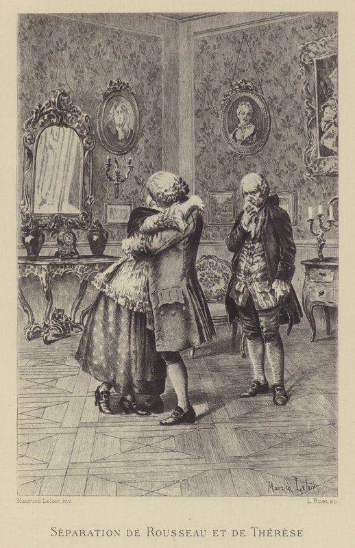 Rousseau és Therese szétválasztása (mélynyomás) alkotó: Maurice Leloir