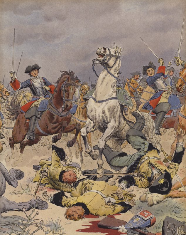 A malplaquet-i csata, a francia lovasság utolsó rohama alkotó: Maurice Leloir