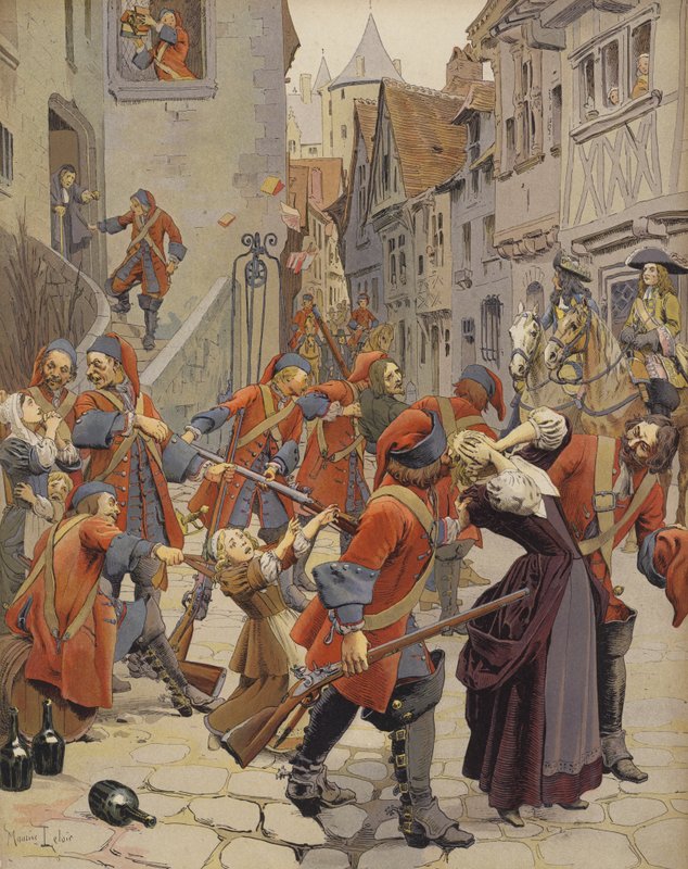 A Dragonnades kilakoltat egy protestáns családot alkotó: Maurice Leloir