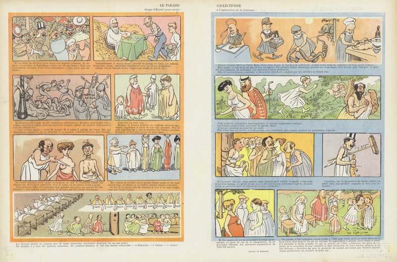A kollektivista paradicsom. Illusztráció Le Rire alkotó: Maurice Radiguet