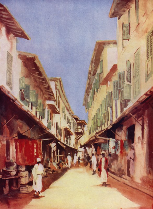 Egy utca Zanzibárban (színes litó) alkotó: Maurice Randall