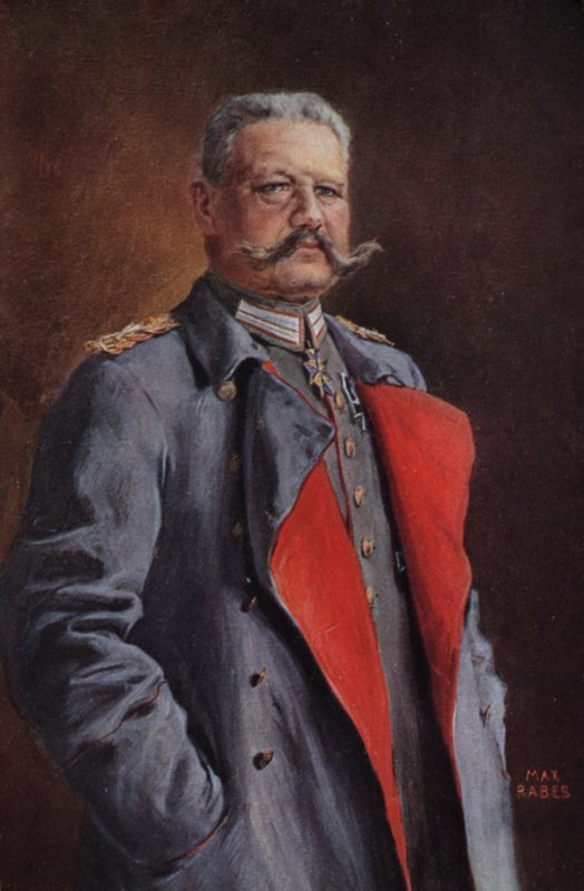 Paul von Hindenburg tábornagy, a német hadsereg parancsnoka az első világháborúban (színes litó) alkotó: Max Rabes