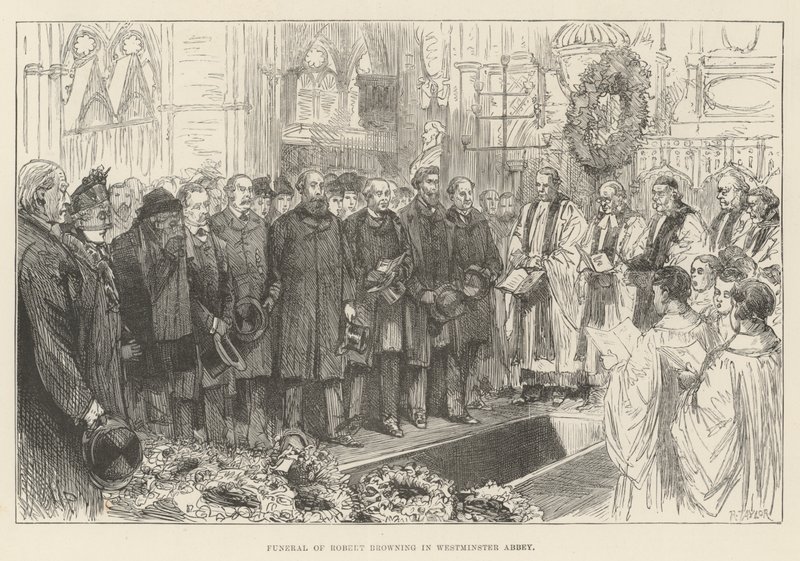 Robert Browning temetése a Westminster Abbeyben alkotó: Melton Prior