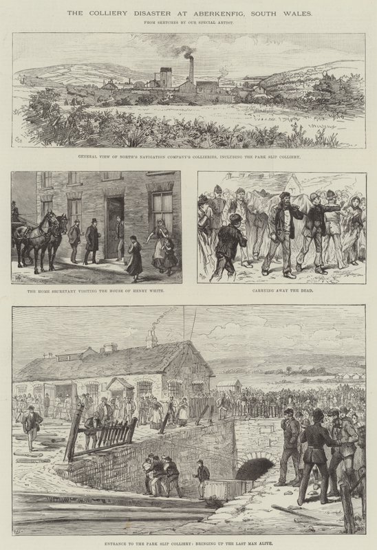 A Colliery katasztrófája Aberkenfigben, Dél-Walesben alkotó: Melton Prior