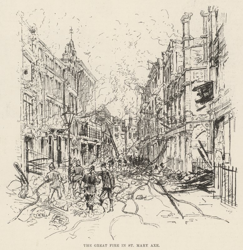 A nagy tűzvész St Mary Axe-ban alkotó: Melton Prior