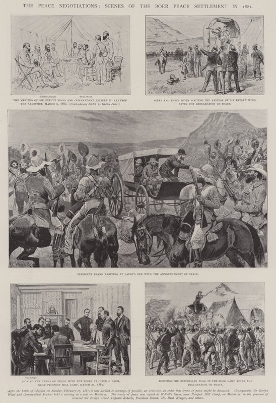 A béketárgyalások, az 1881-es búr békerendezés színterei alkotó: Melton Prior