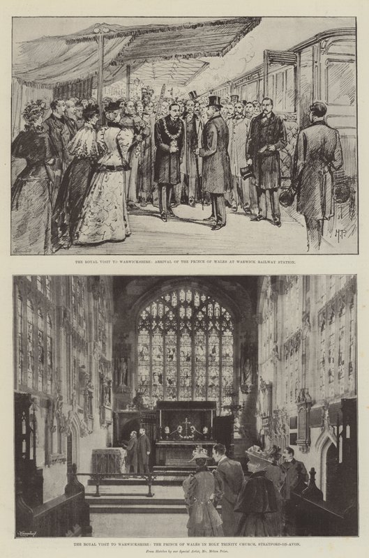 A királyi látogatás Warwickshire-ben alkotó: Melton Prior