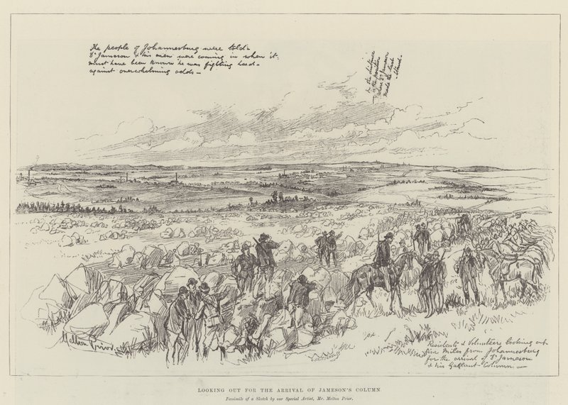 Jameson oszlopának érkezése után (metszet) alkotó: Melton (after) Prior