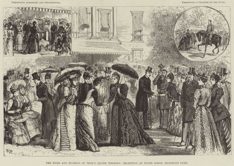 Teck hercege és hercegné ezüstlakodalma, fogadás a White Lodge-ban, Richmond Parkban alkotó: Melton Prior