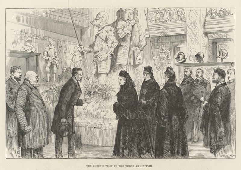 A királynő látogatása a Tudor-kiállításon alkotó: Melton Prior