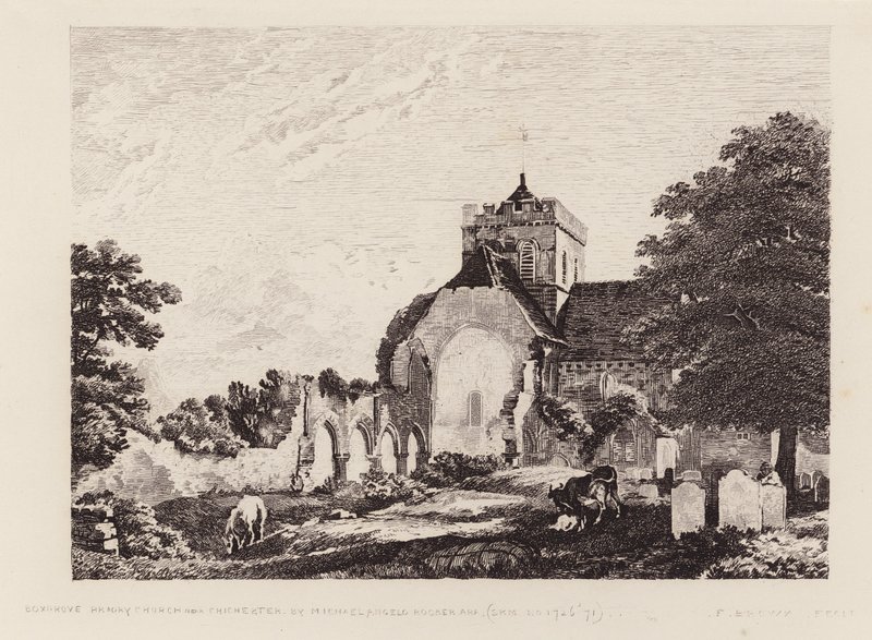Boxgrove Priory Church (metszet) alkotó: Michael (1743 1801) (after) Rooker