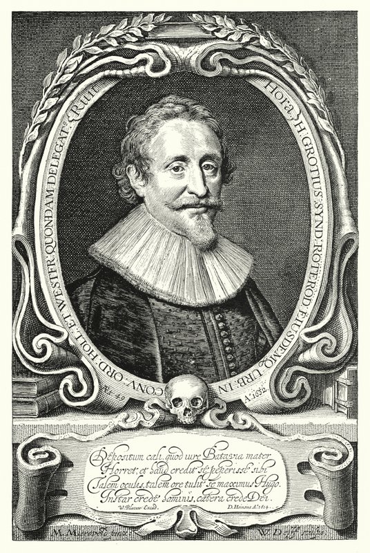 Hugo Grotius, holland jogtudós, teológus; filozófus és szerző (metszet) alkotó: Michiel Jansz. van (after) Miereveld