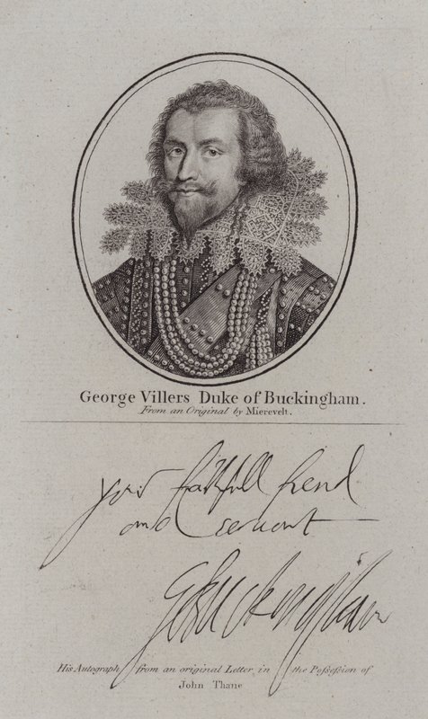 George Villiers Buckingham herceg, angol udvaronc, politikus és I. Jakab király kedvence (metszet) alkotó: Michiel Janszoon van (after) Miereveldt
