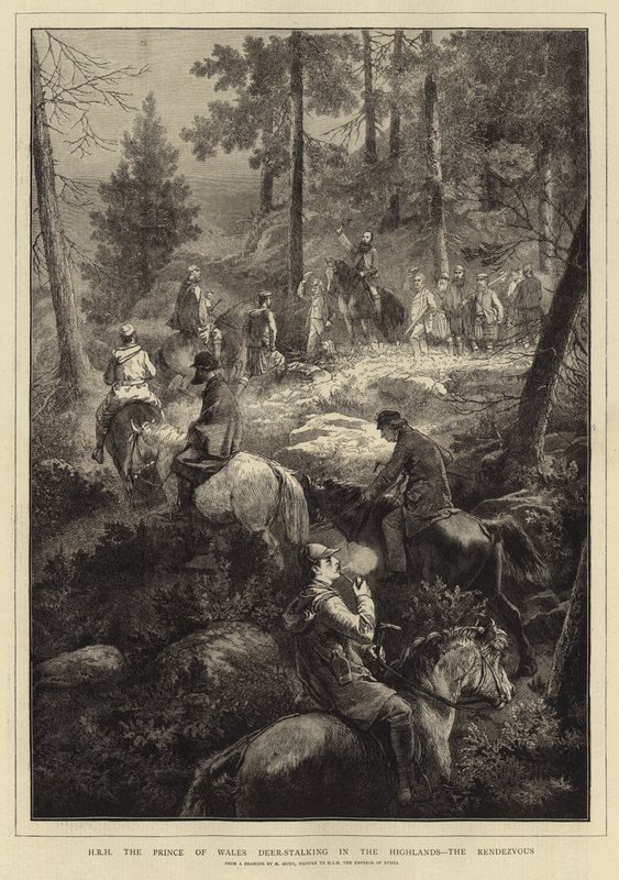 H R H a walesi herceg Szarvasvadászat (metszet) alkotó: Mihaly von Zichy
