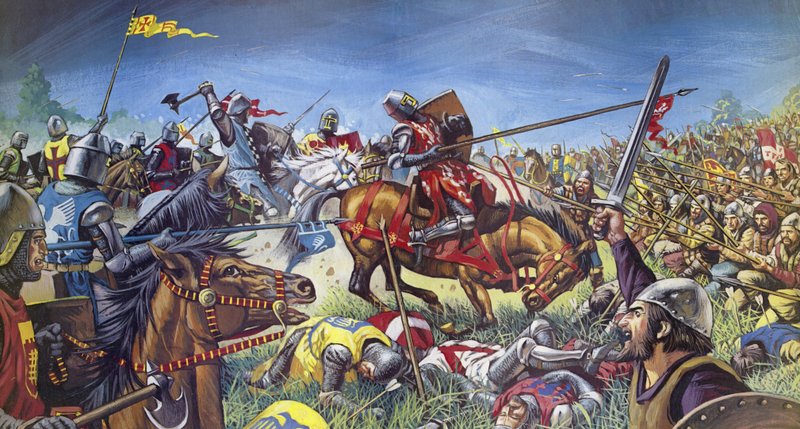 A bannockburn-i csata (színes litográfia) alkotó: Mike (20th century) White