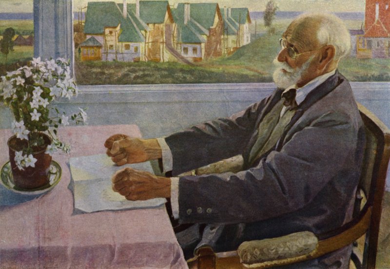 Ivan Pavlov orosz fiziológus portréja (színes litó) alkotó: Mikhail Vasilievich Nesterov