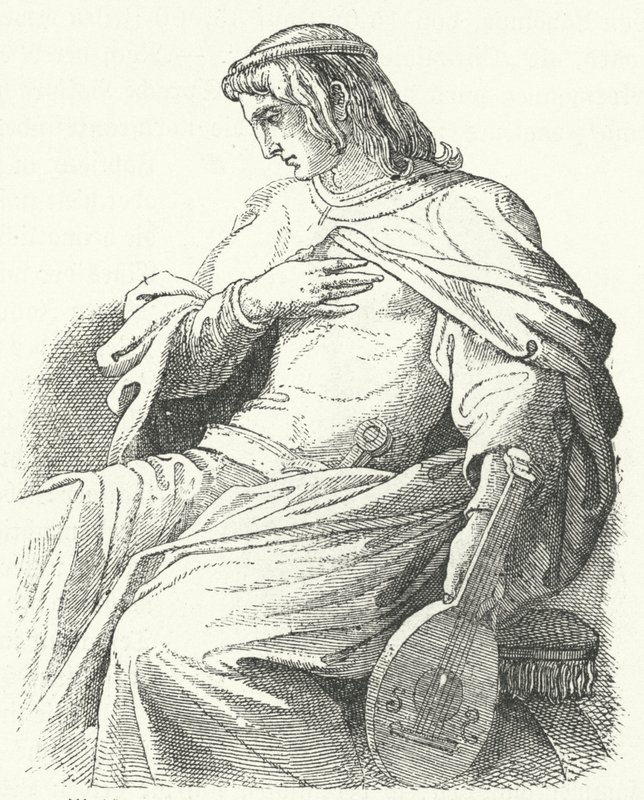 Wolfram von Eschenbach német lovag és költő (metszet) alkotó: Moritz Ludwig von Schwind