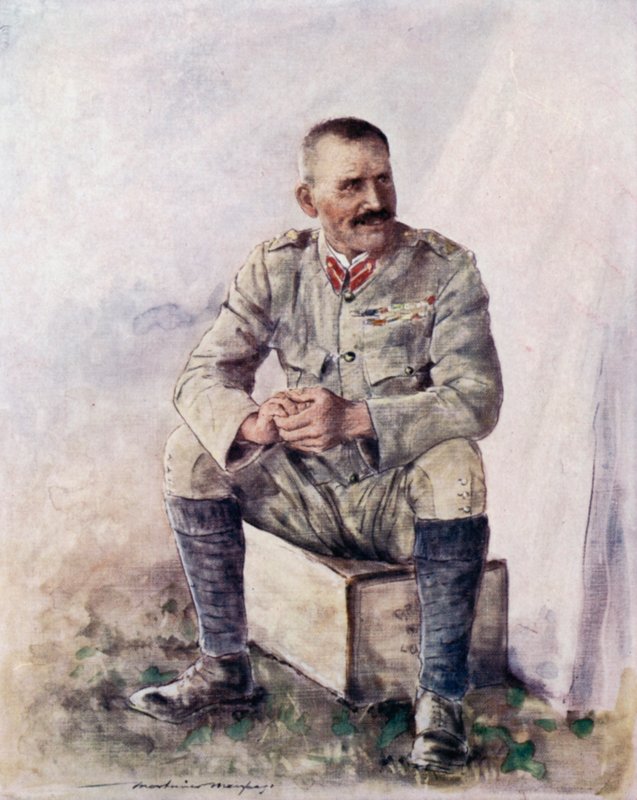 Hector Macdonald altábornagy Bloemfontein előtt alkotó: Mortimer Ludington Menpes