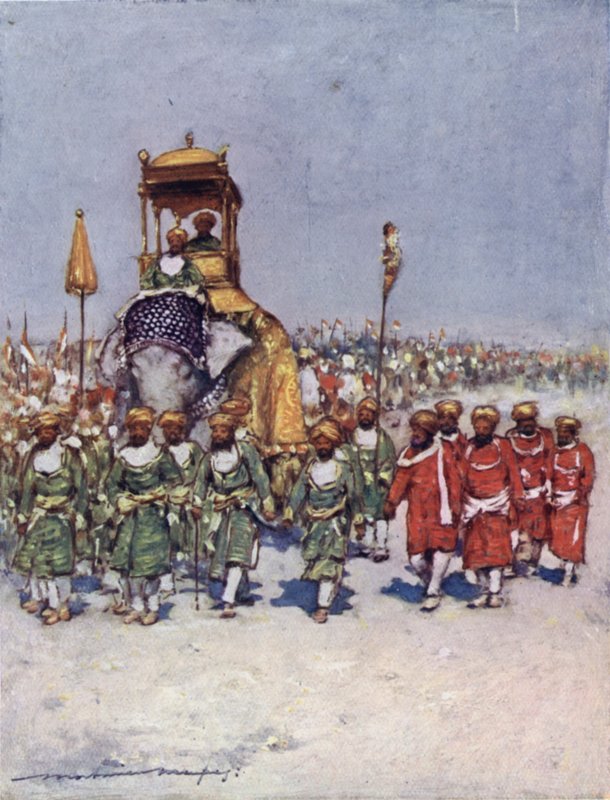 A Retainers Procession egyik legfestőibb csoportja alkotó: Mortimer Ludington Menpes