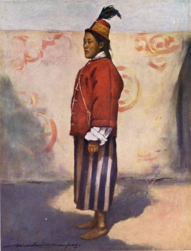 Szikkim maharadzsának katonája (színes litó) alkotó: Mortimer Ludington Menpes