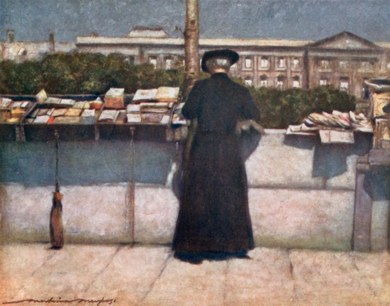 Könyvesbolt a Szajnán alkotó: Mortimer Ludington Menpes