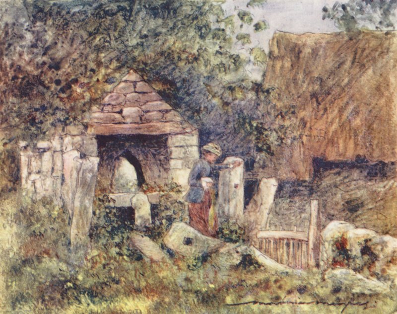 Egy tanya mellett (színes litográfia) alkotó: Mortimer Ludington Menpes