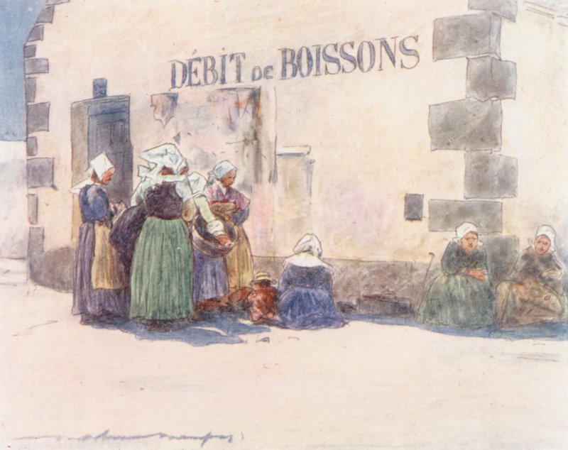 Debit de Boissons (színes litográfia) alkotó: Mortimer Ludington Menpes