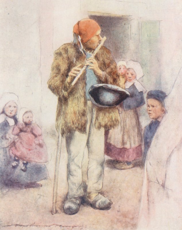 The Blind Piper (színes litográfia) alkotó: Mortimer Ludington Menpes