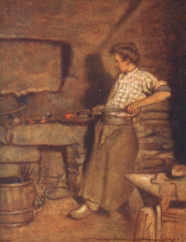 The Village Forge, Pont-Aven (színes litográfia) alkotó: Mortimer Ludington Menpes
