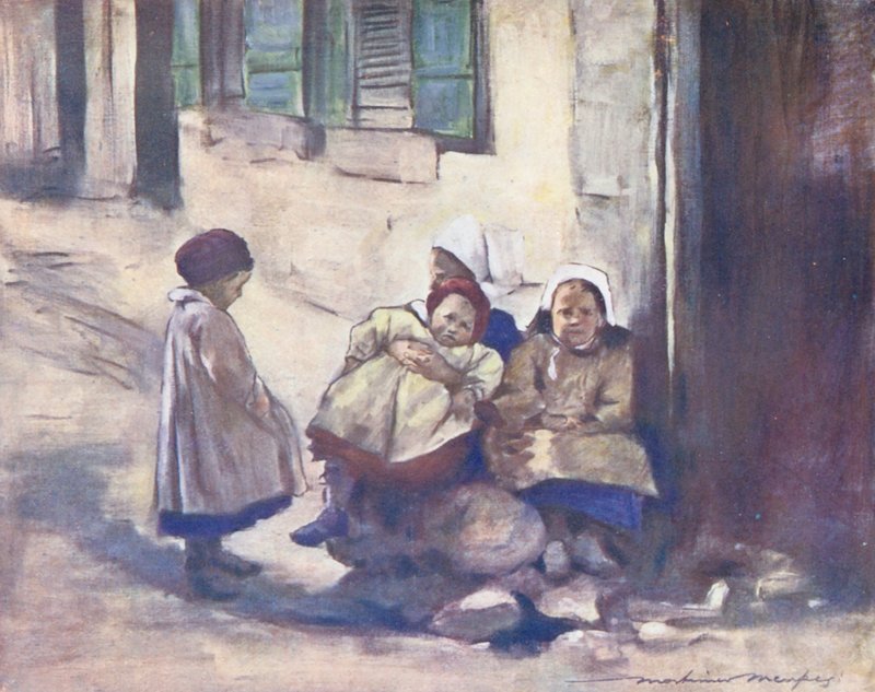 A világ gyermekei: Breton, egy család (színes litográfia) alkotó: Mortimer Ludington Menpes