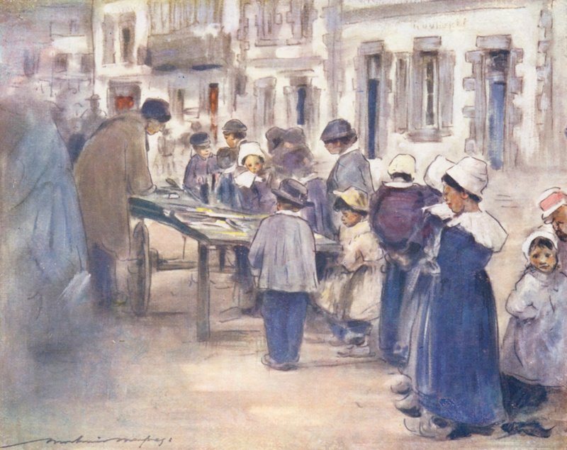 A világ gyermekei: Breton, Market Day (színes litográfia) alkotó: Mortimer Ludington Menpes