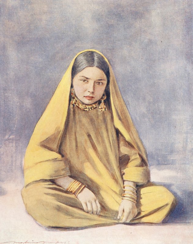 A világ gyermekei: Cashmere, A Stolid Sitter (színes litográfia) alkotó: Mortimer Ludington Menpes