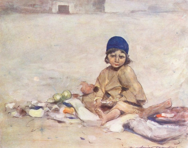 A világ gyermekei: Cashmere, Sitting Still (színes litho) alkotó: Mortimer Ludington Menpes